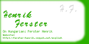 henrik ferster business card